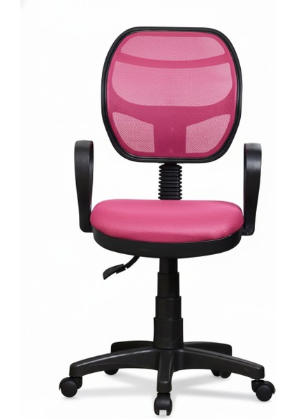 Ev ve Ofis Çalışma Sandalyesi Bilgisayar ve Sekreter Koltuğu Bella Model Pembe