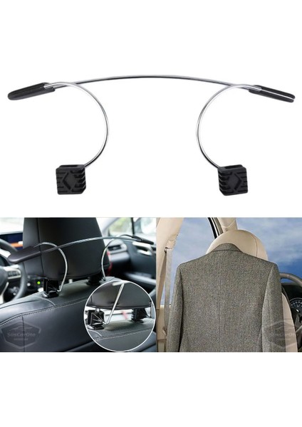 Oto Koltuk Arkası Elbise Askılığı Ceket Askısı Krom Metal Araç Içi Askılık Kaydırmaz Yüzeyli Kıyafet Askısı ONP183