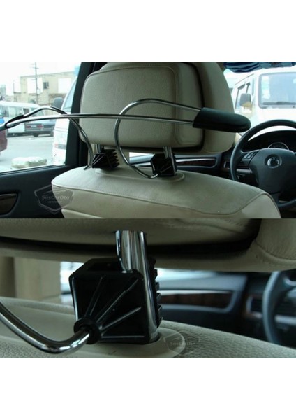 Oto Koltuk Arkası Elbise Askılığı Ceket Askısı Krom Metal Araç Içi Askılık Kaydırmaz Yüzeyli Kıyafet Askısı ONP183