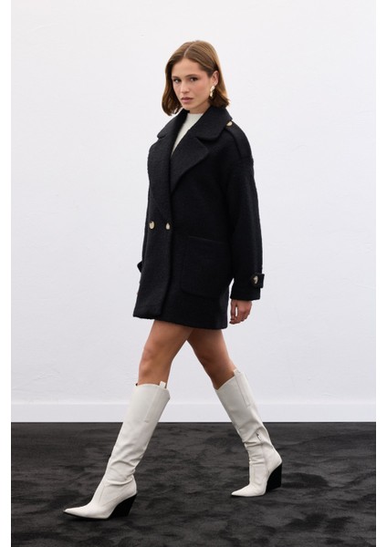 Buklet Kısa Kaban - Siyah