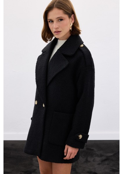 Buklet Kısa Kaban - Siyah