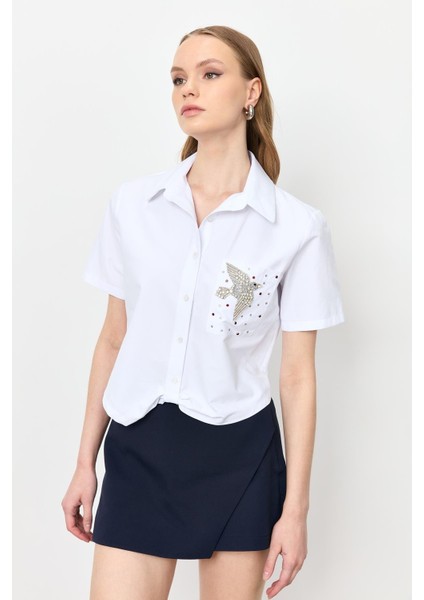 Taş Işleme Kuş Figürlü Gömlek-Kemık indirimleri