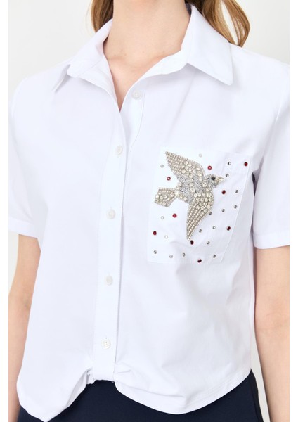 Taş Işleme Kuş Figürlü Gömlek-Kemık