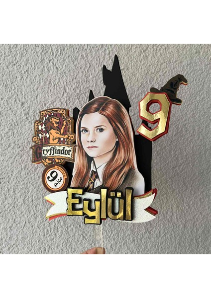 Harry Potter Ginny Temalı Kız Çocuk Doğum Günü Isme Özel 3D Pasta Üstü Süsü Cake Topper modelleri