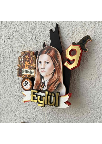 Harry Potter Ginny Temalı Kız Çocuk Doğum Günü Isme Özel 3D Pasta Üstü Süsü Cake Topper indirimleri