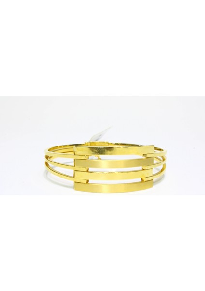 14 Ayar Altın 4 Sıralı Kaburga Kelepçe Bilezik 11.46 gr