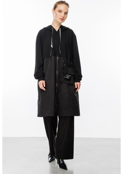 Cep Detaylı Uzun Elbise-Siyah fiyatları