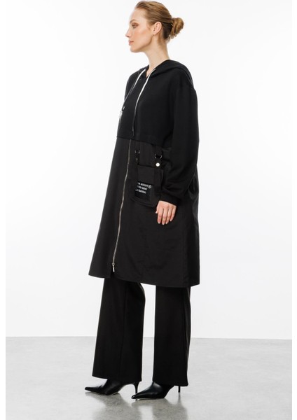 Cep Detaylı Uzun Elbise-Siyah modelleri