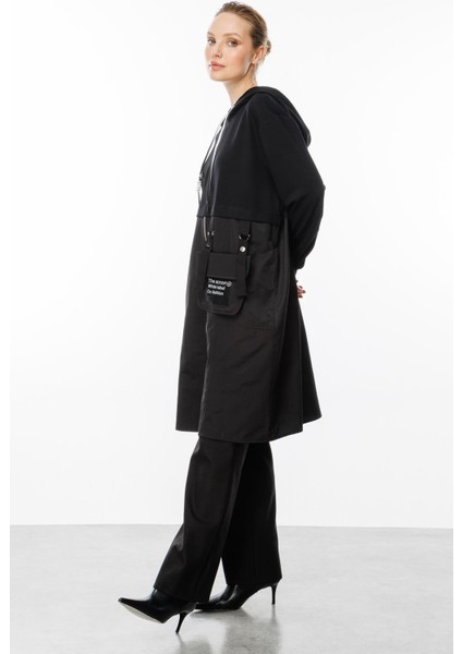 Cep Detaylı Uzun Elbise-Siyah fırsatları