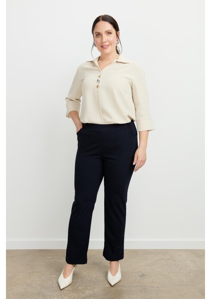 Büyük Beden Arkası Cepli Pantolon-Lacı fiyatları