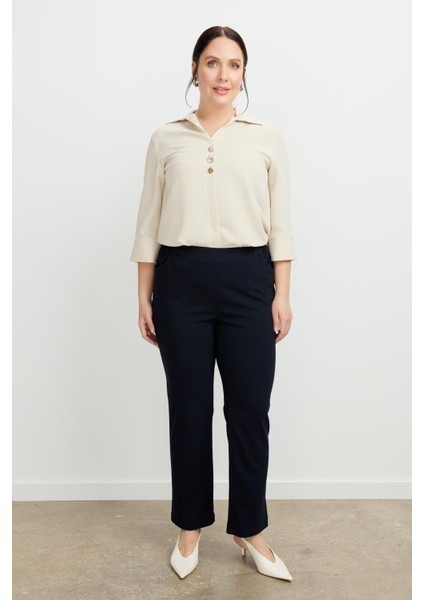 Büyük Beden Arkası Cepli Pantolon-Lacı fırsatları