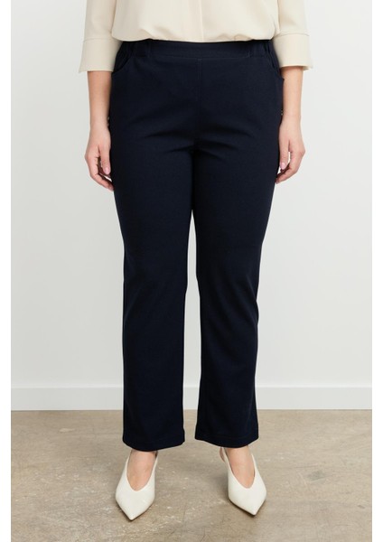 Büyük Beden Arkası Cepli Pantolon-Lacı