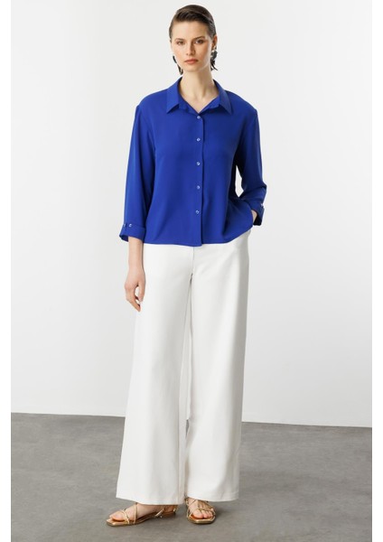 Taşlı Düğme Detaylı Gömlek-Sax fiyatları