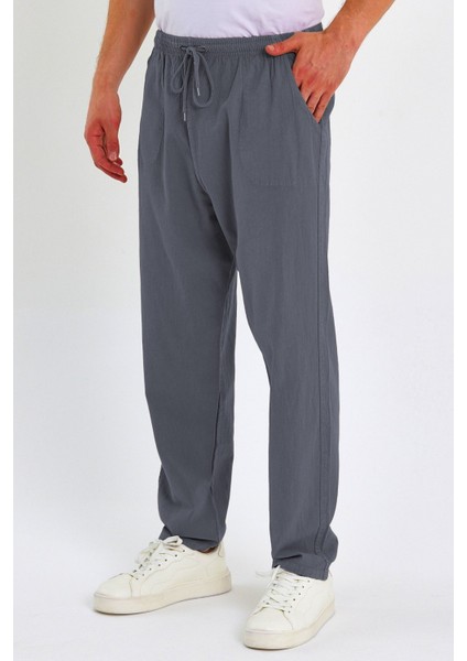 Erkek Büyük Beden %100 Pamuk Keten Görünümlü Pantolon E206-21 modelleri