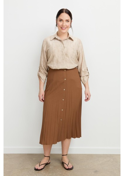 Büyük Beden Kristal Uzun Etek-A.kahve fiyatları