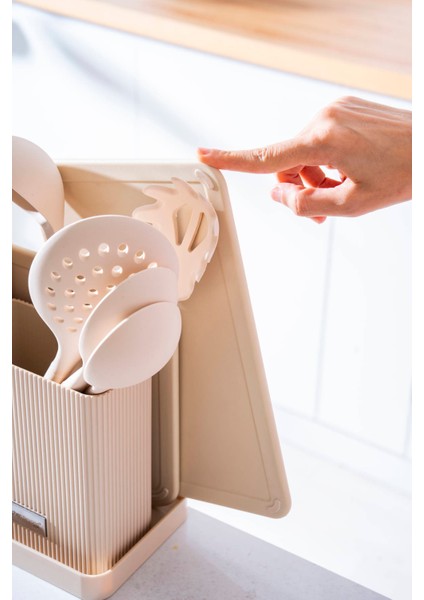 Cooper 14 Parça Standlı Kesme Tahtası Servis ve Bıçak Seti