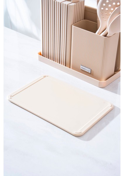 Cooper 14 Parça Standlı Kesme Tahtası Servis ve Bıçak Seti