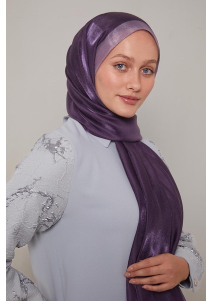 Mor Şerit Desen Kehribar Şal modelleri