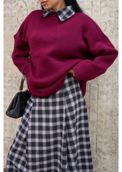 Bordo Salaş Triko Kazak fiyatları