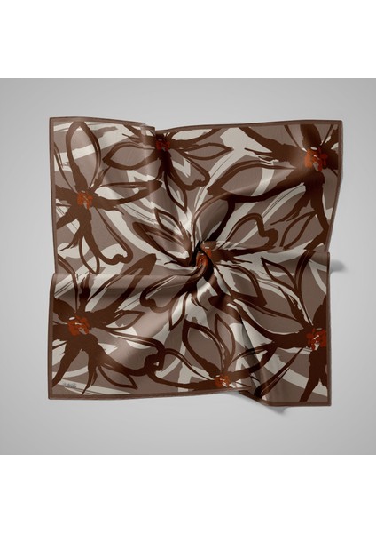 Naturel Eşarp | Çizgisel Papatya