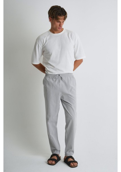 Erkek Büyük Beden %100 Pamuk Keten Görünümlü Pantolon E206-13