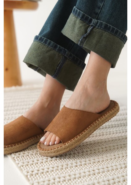 Modaserdem Grey Süet Taba Kadın Terlik indirimleri