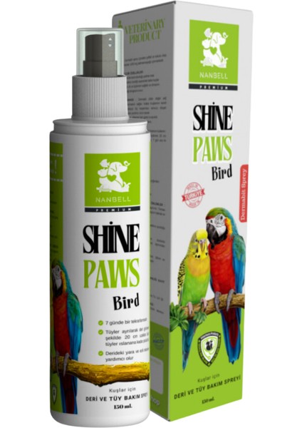 Shine Paws Dermabit Sprey For Bird – Kuşlar Için Cilt Sağlığı ve Temizlik Spreyi