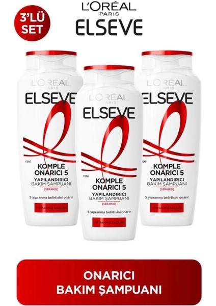 3'lü L'oréal Paris Elseve Komple Direnç Dökülme Karşıtı Bakım Şampuanı 400 ml