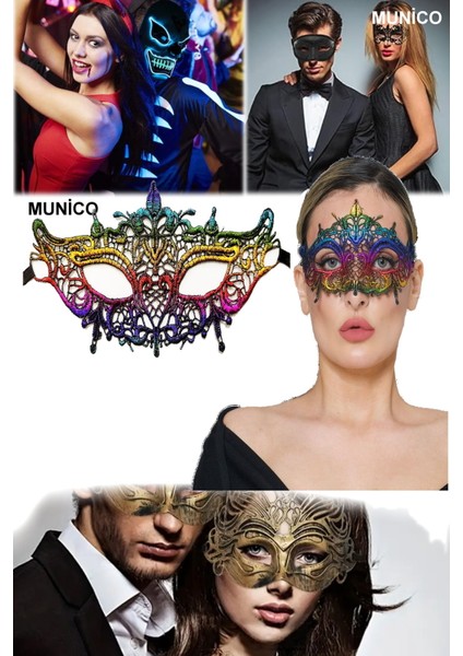 Romantik Dantel Parti Maske Rengarenk Gökkuşağı Detay Kostüm Partileri Fotoğraf Çekimi Için indirimleri