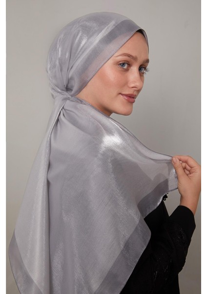 Gümüş Şerit Desen Kehribar Şal modelleri