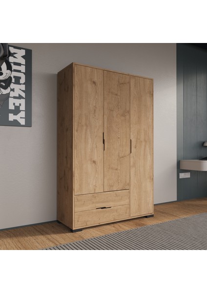 Royal 3 Kapaklı Çekmeceli Full Sepet Gardırop , Elbise Dolabı, Raflı Dolap, Kulpsuz fiyatları