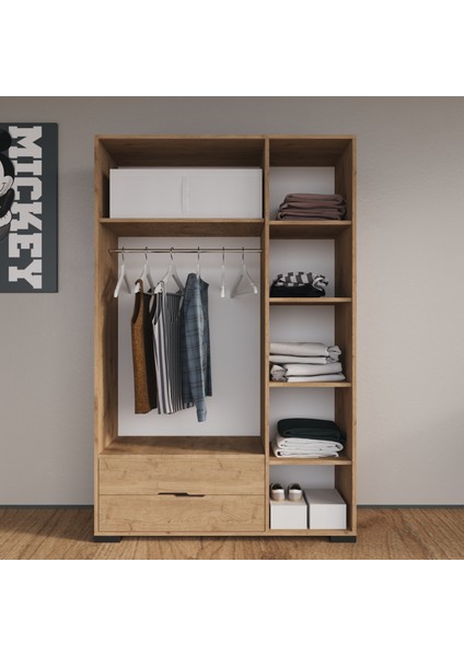 Royal 3 Kapaklı Çekmeceli Full Sepet Gardırop , Elbise Dolabı, Raflı Dolap, Kulpsuz fırsatları