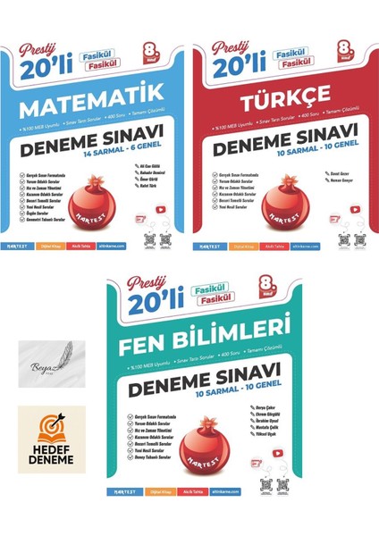 Nartest 8.sınıf Prestij Matematik Türkçe Fen Bilimleri Deneme Hedef Deneme