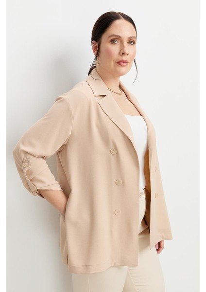 Büyük Beden Linda Ceket-Vizon