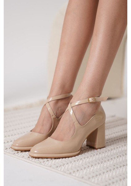 Modaserdem Cali Nude Rugan Kadın Topuklu Ayakkabı