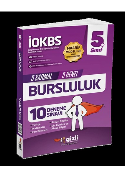Gizli 5. Sınıf Iokbs Bursluluk 10 Deneme Sınavı ve Soru Bankası Maarif Model fiyatları