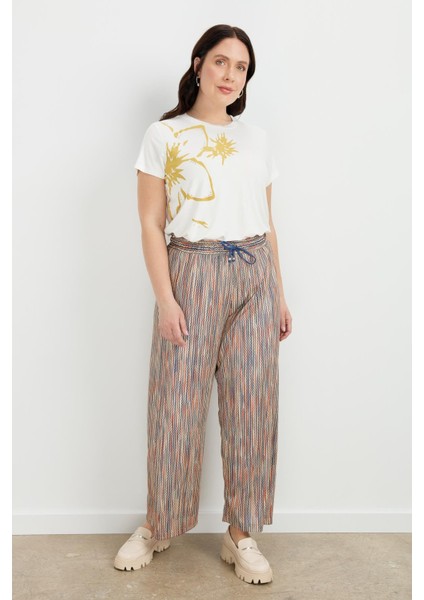 Büyük Beden Simli Örme Pantolon-Kırmızı fırsatları