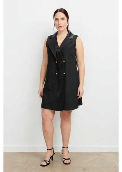 Büyük Beden Ceket Elbise-Siyah indirimleri