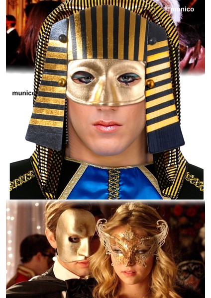 Lastikli Mısırlı Maske – Firavun Stili, Hafif ve Konforlu | Kostüm ve Fotoğraf Çekimi Için indirimleri