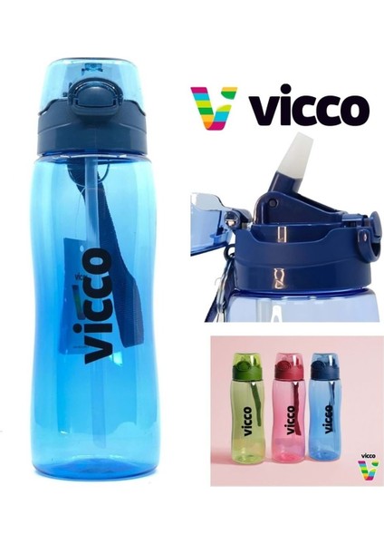 Su Matarası Kilitli Kapak Tritan Matara Suluk 750 ml Mavi