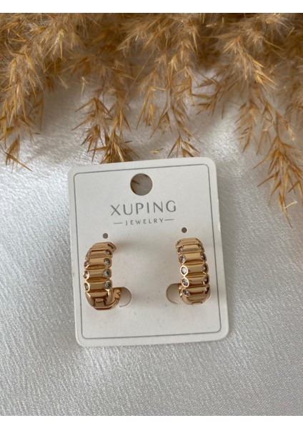 Mini Taşlı Xupıng Çelik Küpe modelleri