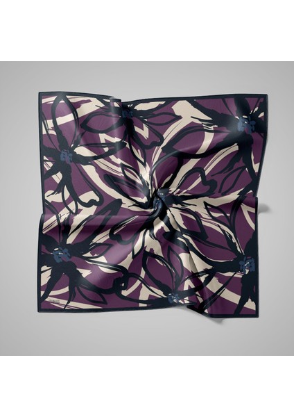 Naturel Eşarp | Çizgisel Papatya