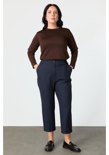 Büyük Beden Ekose Pantolon-Lacı fiyatları