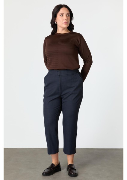 Büyük Beden Ekose Pantolon-Lacı modelleri