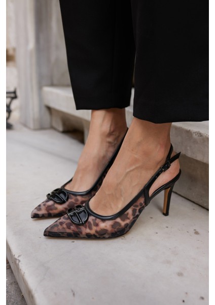 Toronto Kadin Bej Leoapar Detay Topuklu Ayakkabi