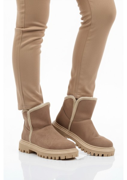 Vizon Süet Içi Kürklü Soğuğa Dirençli Kaymaz Kadın Bot 548038 Z