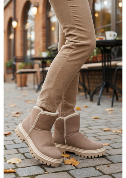 Vizon Süet Içi Kürklü Soğuğa Dirençli Kaymaz Kadın Bot 548038 Z modelleri