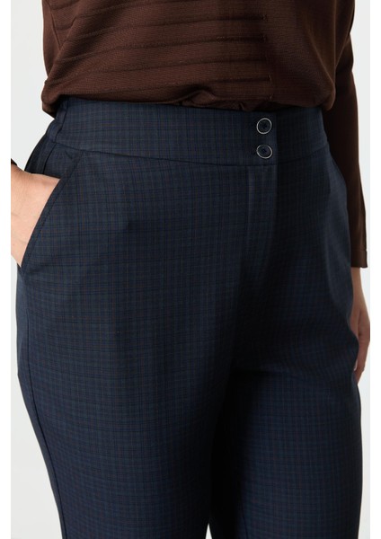 Büyük Beden Ekose Pantolon-Lacı indirimleri