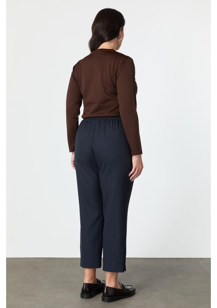 Büyük Beden Ekose Pantolon-Lacı