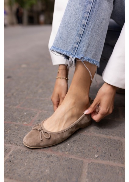 Campo Kadın Bej Leopar Gercek Deri Pisi Babet